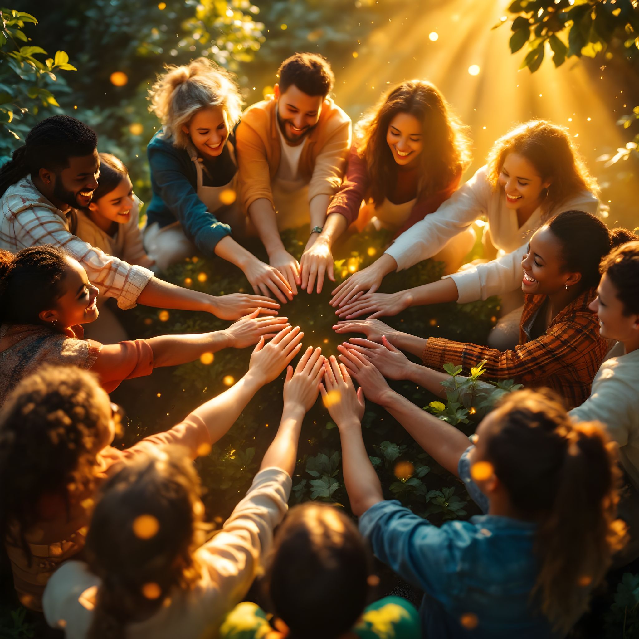 Community members standing together outdoors